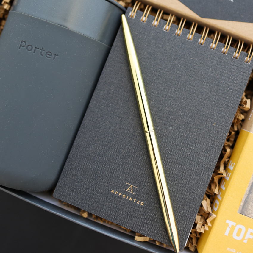 appointed charcoal gray notebook in gift box