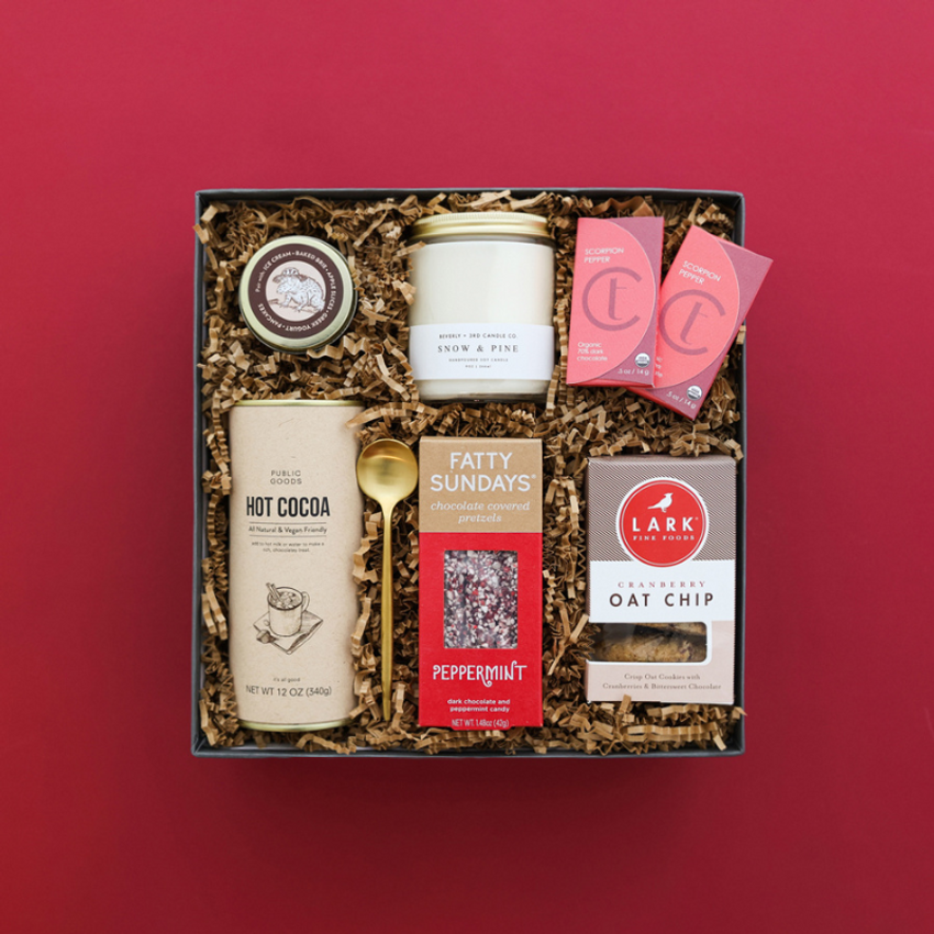 red holiday sweets gift box
