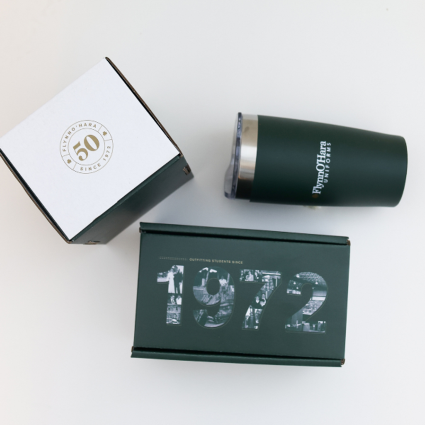 branded gift box and travel mug