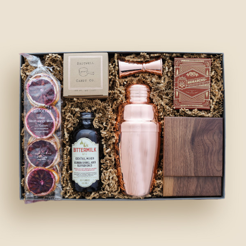 Modern Cocktail Lover's Gift Box, High-End Products & Chic Packaging