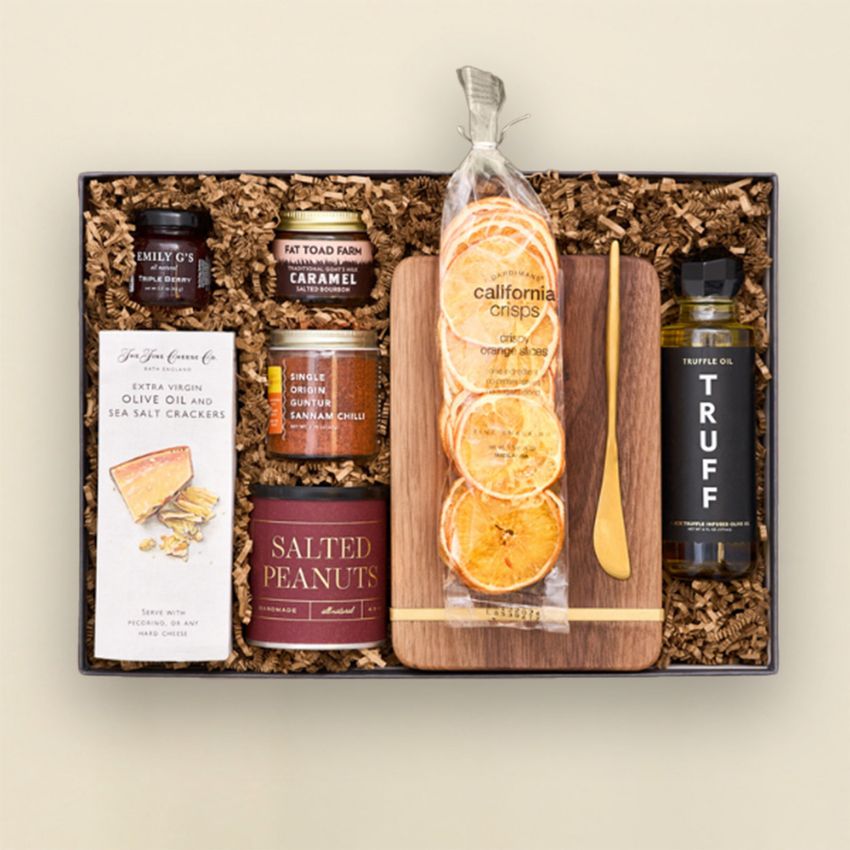 gourmet gift box with truff olive oil