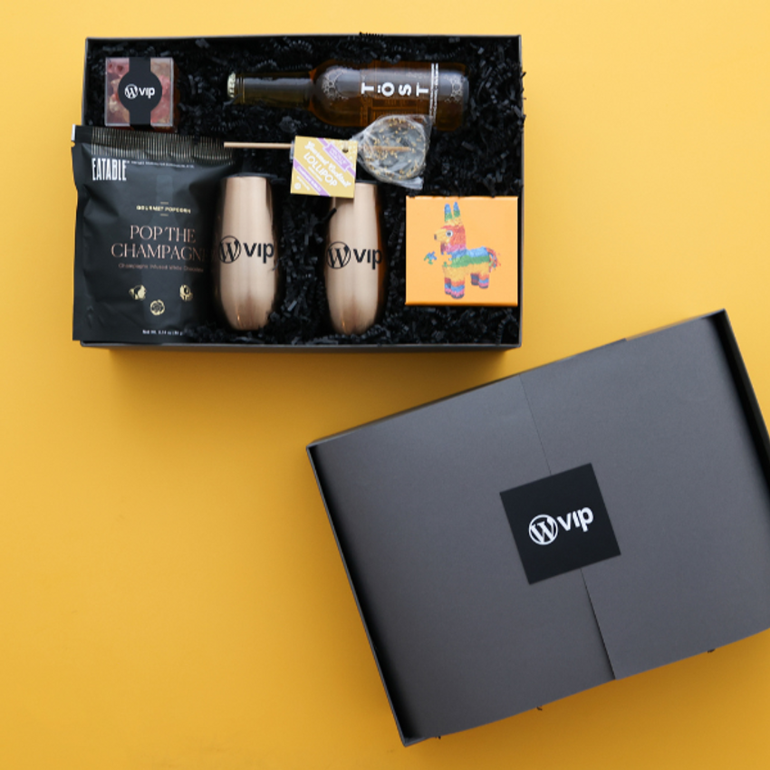 cocktail gift box with corporate branding