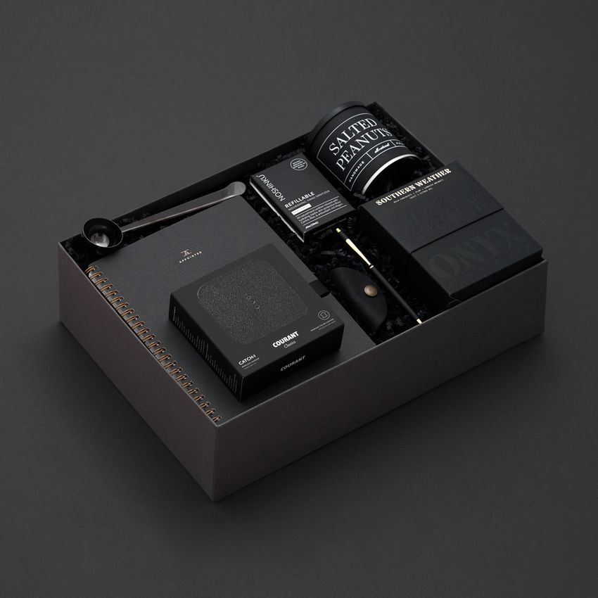 executive gift box on black background