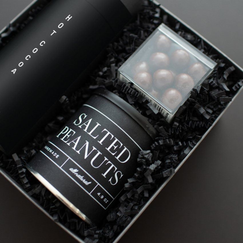luxury holiday gift on black background