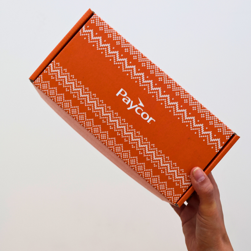 orange printed mailer gift box