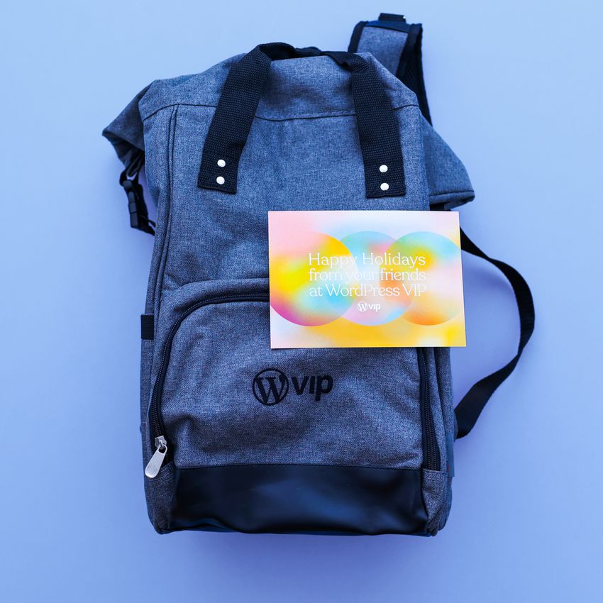 logo backpack wvip blue background note card