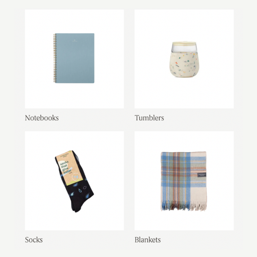 brandable items notebooks tumblers socks blankets