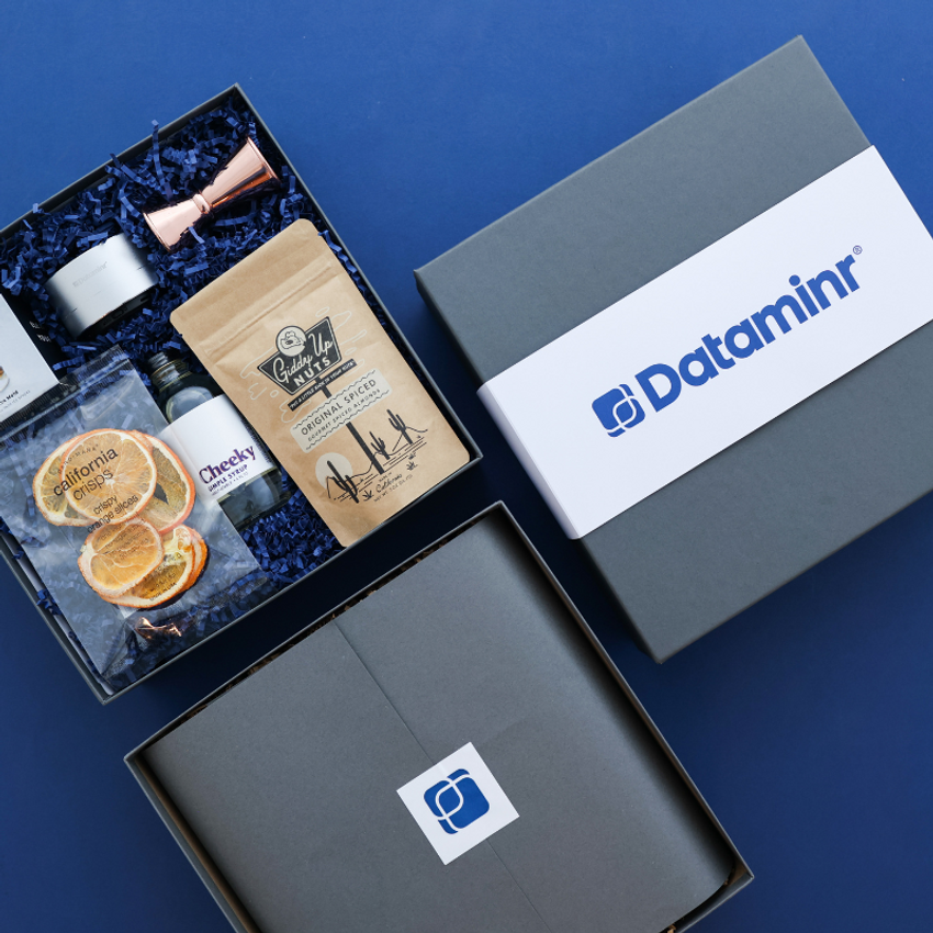 personalized client gift with branded packaging for dataminr