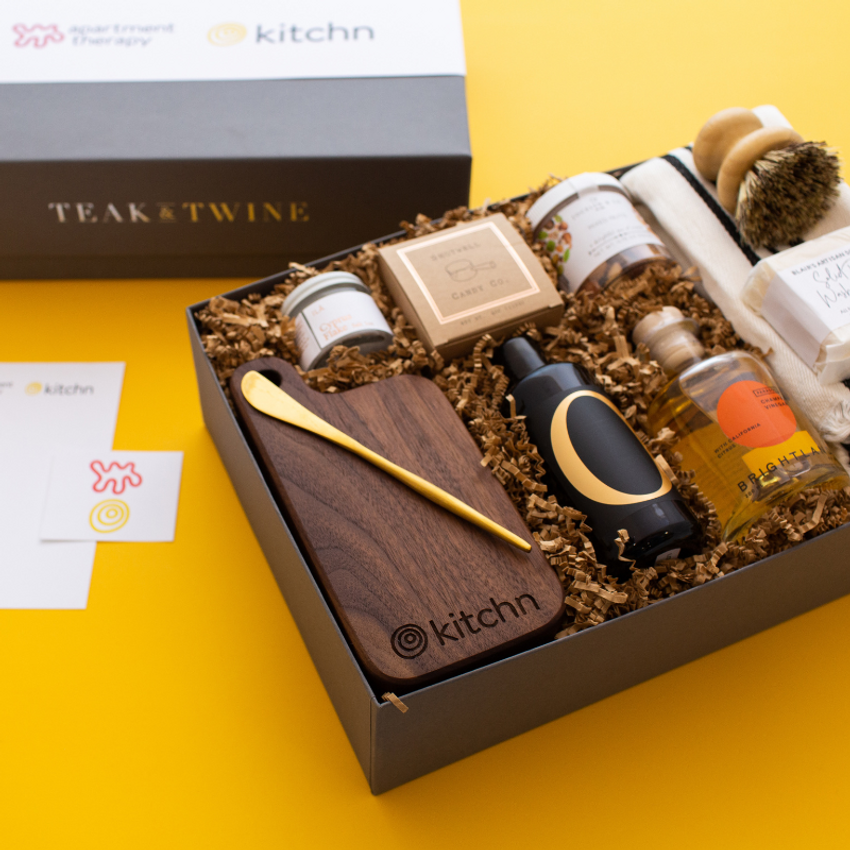 kitchn branded cutting board snacks branded packaging