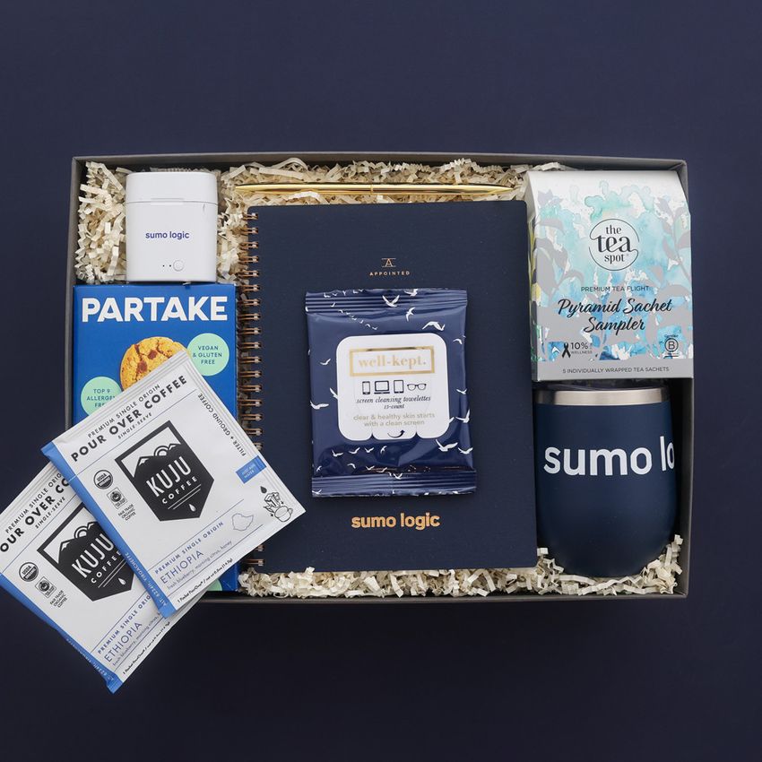 sumo logic corporate gift box branded items