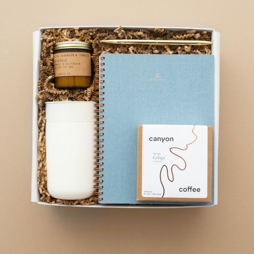 office gift box with notebook